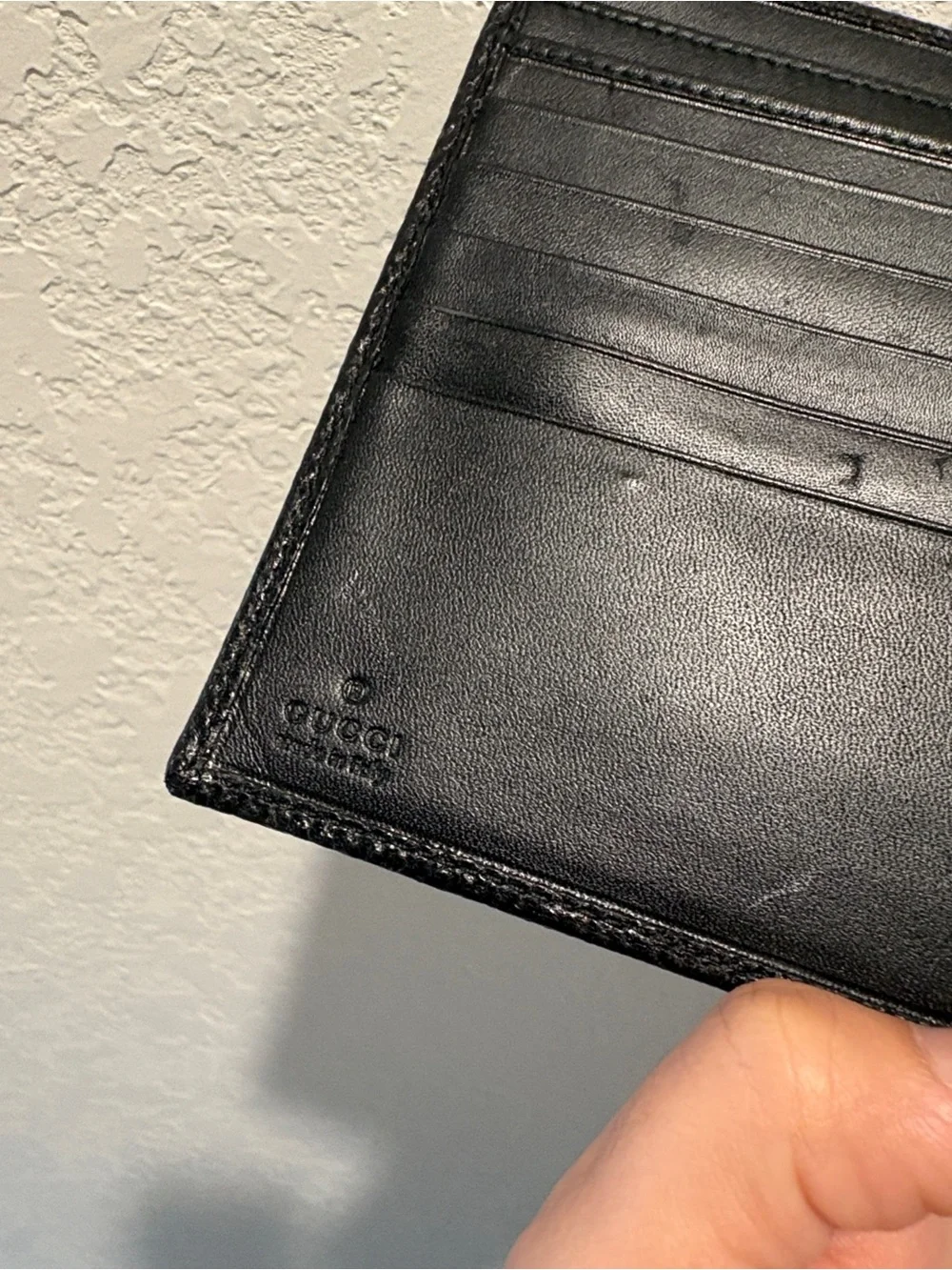 Gucci GG Logo Black Leather Wallet